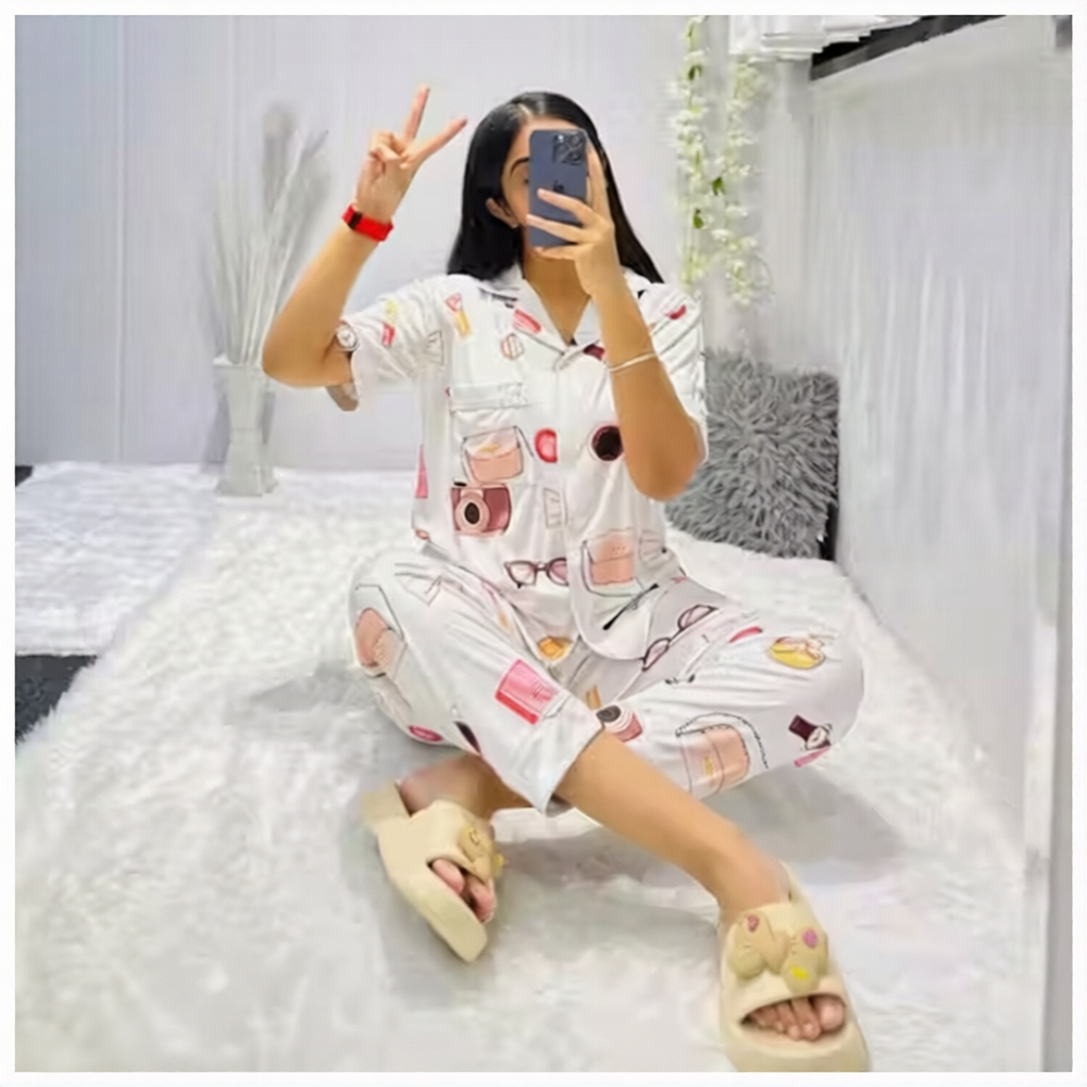 Luxe 3 Piece Nightwear Set - Shirt, Pajama & Shorts Sleepwear