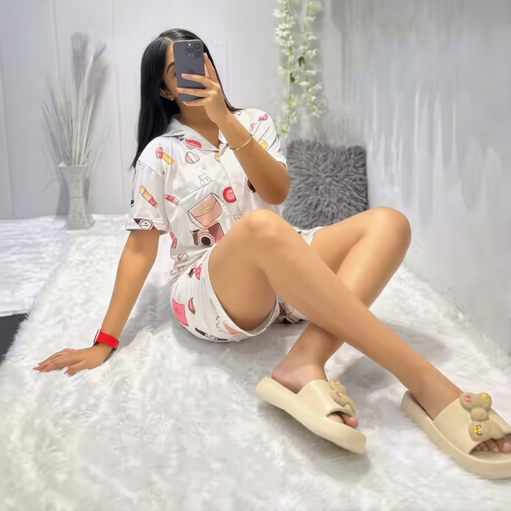 Luxe 3 Piece Nightwear Set - Shirt, Pajama & Shorts Sleepwear